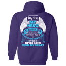 CustomCat Pullover Hoodie 8 oz / Purple / Small My Wife - My Hero - My Guardian Angel Tshirt