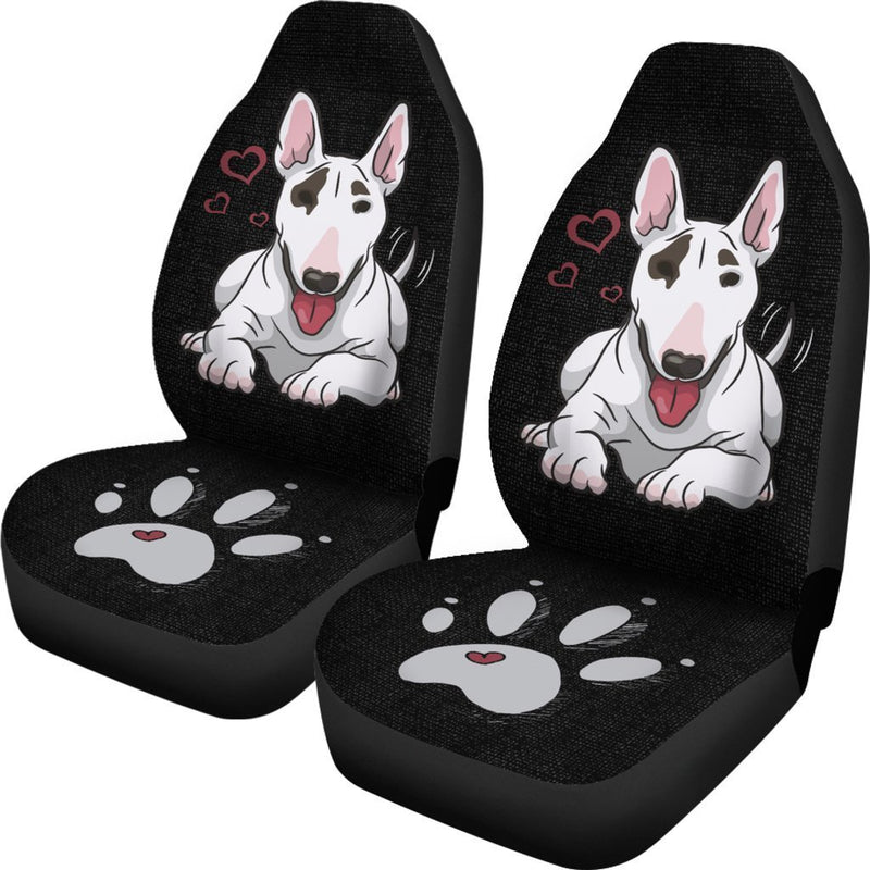 Cute Bull Terrier Car Seat Covers (Set of 2) interestprint