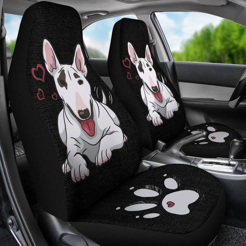 Cute Bull Terrier Car Seat Covers (Set of 2) interestprint