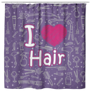 Cute I Love Hair Hairstylist Shower Curtains For Bathroom Decor