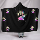 Cute Multicolor Dog Paw Hooded Planket interestprint