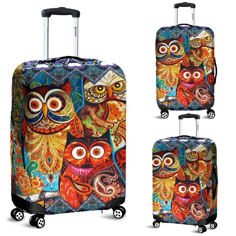 Cute Owl Luggage Cover interestprint