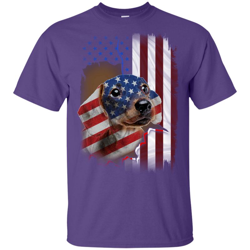 Dachshund American Flag - Independence Day T-shirt Dog T-shirt CustomCat