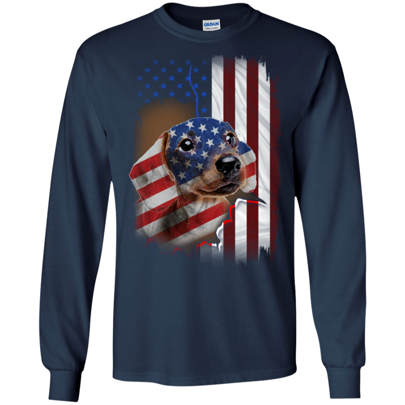 Dachshund American Flag - Independence Day T-shirt Dog T-shirt CustomCat