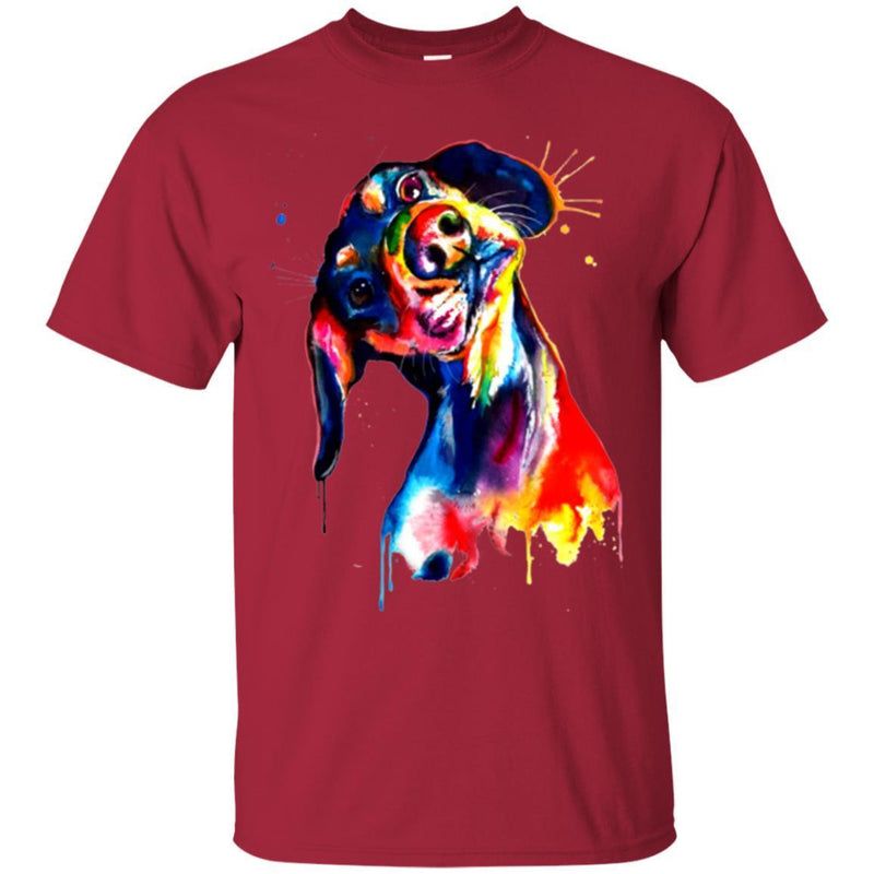 Dachshund Watercolor Funny Gift Lover Dog Tee Shirt CustomCat