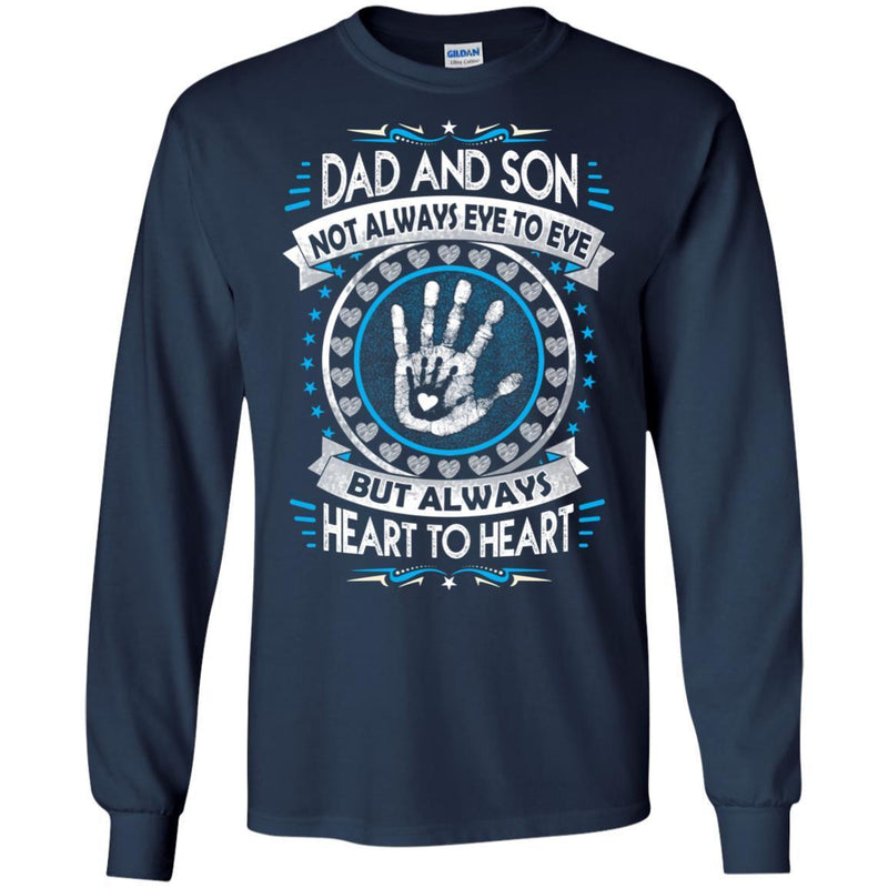Dad and Son Heart To Heart T-shirts CustomCat