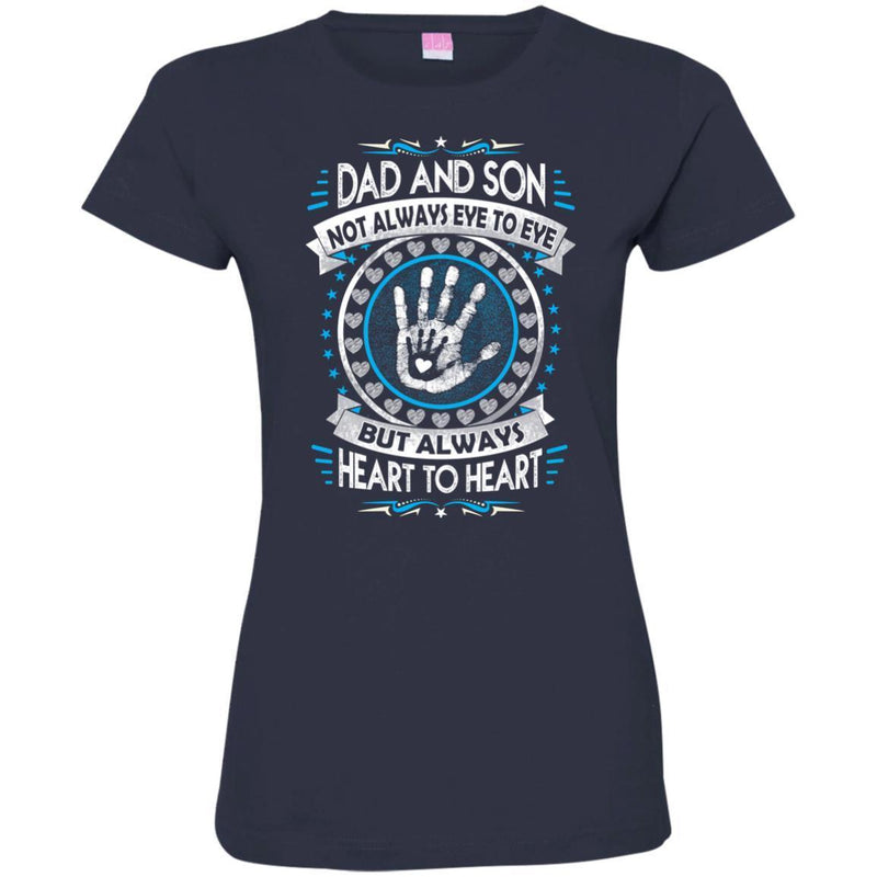 Dad and Son Heart To Heart T-shirts CustomCat