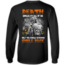 Death Smiles At All Of Us Only The Female Veteran Smile Back Halloween T-Shirt Veterans' Day CustomCat
