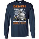 DEATH SMILES AT ALL OF US ONLY THE NAVY VETERAN SMILE BACK HALLOWEEN T SHIRT VETERANS' DAY TEES CustomCat