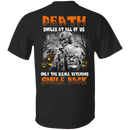 Death Smiles At All Of Us Only The Usmc Veteran Smile Back Halloween T-Shirt Veterans' Day CustomCat