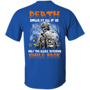 Death Smiles At All Of Us Only The Usmc Veteran Smile Back Halloween T-Shirt Veterans' Day CustomCat