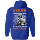 Death Smiles At All Of Us Only The Usmc Veteran Smile Back Halloween T-Shirt Veterans' Day CustomCat