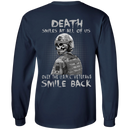 Death Smiles At All Of Us Only The Usmc Veteran Smile Back T-Shirt Veterans' Day CustomCat