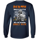 Death Smiles At All Of Us Only The Veterans Smile Back Halloween T-Shirt Veterans' Day CustomCat