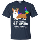 Dog T-Shirt 50% Corgi 50% Unicorn 100% Magic Rainbow Doodle Funny Graphic Dog Gift Tee Shirt CustomCat