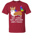 Dog T-Shirt 50% Corgi 50% Unicorn 100% Magic Rainbow Doodle Funny Graphic Dog Gift Tee Shirt CustomCat