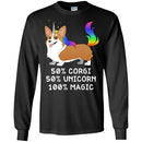 Dog T-Shirt 50% Corgi 50% Unicorn 100% Magic Rainbow Doodle Funny Graphic Dog Gift Tee Shirt CustomCat