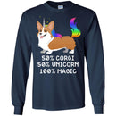 Dog T-Shirt 50% Corgi 50% Unicorn 100% Magic Rainbow Doodle Funny Graphic Dog Gift Tee Shirt CustomCat
