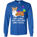 Dog T-Shirt 50% Corgi 50% Unicorn 100% Magic Rainbow Doodle Funny Graphic Dog Gift Tee Shirt CustomCat