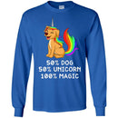 Dog T-Shirt 50% Dog 50% Unicorn 100% Magic Rainbow Doodle Funny Graphic Dog Gift Tee Shirt CustomCat