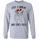 Dog T-Shirt Just A Woman Who Loves Puss Funny Cute Pet Owner Rescue Gift Shirts CustomCat