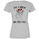 Dog T-Shirt Just A Woman Who Loves Puss Funny Cute Pet Owner Rescue Gift Shirts CustomCat