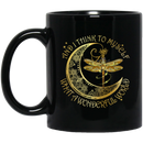 Dragonflies Coffee Mug Dragonfly Moon And I Think To Myself What A Wonderful World 11oz - 15oz Black Mug CustomCat
