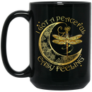 Dragonflies Coffee Mug Dragonfly Moon I Got A Peaceful Easy Feeling 11oz - 15oz Black Mug CustomCat
