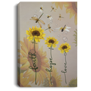 Dragonfly Canvas - Faith Hope Love Dragonflies And Sunflower Canvas Wall Art Decor Dragonfly - CANPO75 - CustomCat