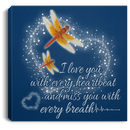Dragonfly Canvas - I Love You With Every Heartbeat And Miss You With Every Breath Canvas Wall Art Decor Dragonfly - CANSQ75 - CustomCat