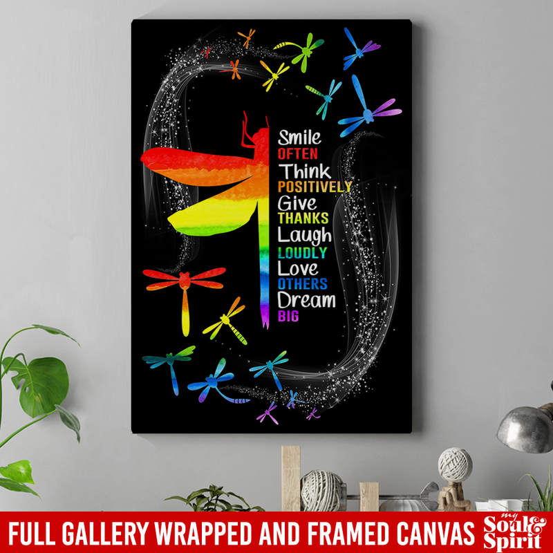 Dragonfly Canvas - Inspirational Autism Dragonfly Canvas Wall Art Decor Dragonfly - CANPO75 - CustomCat