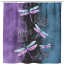 Dragonfly Shower Curtains Faith Hope Love Four Dragonflies Purple Blue Bathroom Decor