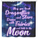 Dragonfly Shower Curtains Sparkly Dragonflies - Stars - Fairies And The Moon Bathroom Decor