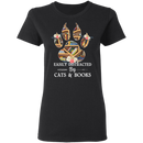 Easily Distracted By Cats And Books T-Shirt CustomCat
