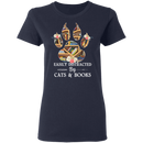 Easily Distracted By Cats And Books T-Shirt CustomCat