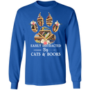 Easily Distracted By Cats And Books T-Shirt CustomCat