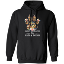 Easily Distracted By Cats And Books T-Shirt CustomCat