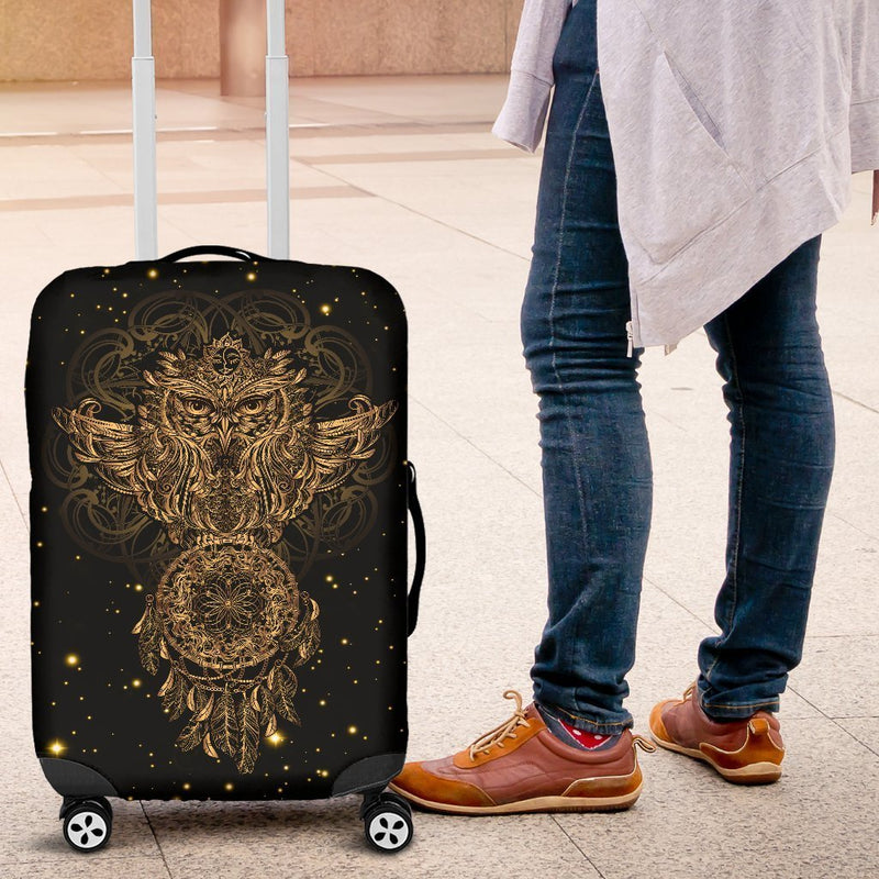 Elegant Power Of Native American Owl With Dreamcatcher Luggage Cover interestprint