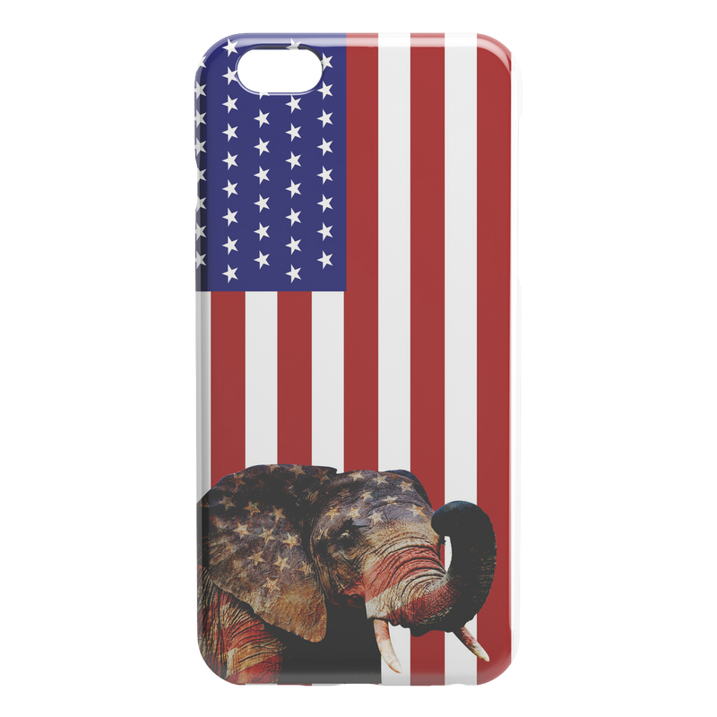 Elephant American Flag iPhone Case teelaunch