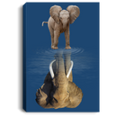 Elephant Canvas - Baby Elephant Mature Elephant Water Surface Mammoth Fiction Canvas Wall Art Decor