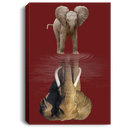 Elephant Canvas - Baby Elephant Mature Elephant Water Surface Mammoth Fiction Canvas Wall Art Decor