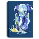 Elephant Canvas - Baby Elephant Walking On Water Cute Elephant Walk Canvas Wall Art Decor