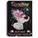 Elephant Canvas - Beautiful Autism Baby Elephant With Flower Canvas Wall Art Decor Elephants - CANPO75 - CustomCat