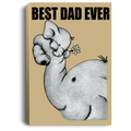 Elephant Canvas - Best Dad Ever Elephant Canvas Wall Art Decor