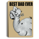 Elephant Canvas - Best Dad Ever Elephant Canvas Wall Art Decor