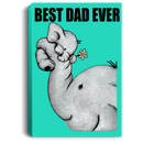 Elephant Canvas - Best Dad Ever Elephant Canvas Wall Art Decor
