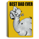 Elephant Canvas - Best Dad Ever Elephant Canvas Wall Art Decor