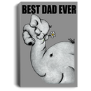 Elephant Canvas - Best Dad Ever Elephant Canvas Wall Art Decor