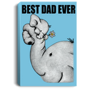 Elephant Canvas - Best Dad Ever Elephant Canvas Wall Art Decor