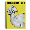 Elephant Canvas - Best Mom Ever Elephant Canvas Wall Art Decor